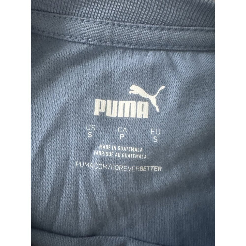 Puma Essential Logo Crew Neck Short Sleeve T-Shirt Women’s Blue Size S New - Picture 6 of 11